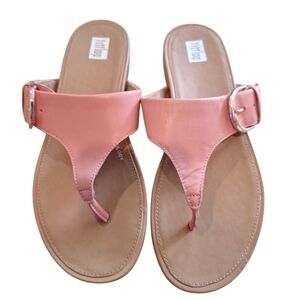 Fitflop Graccie Toe Post Soft Pink Leather Sandals 7